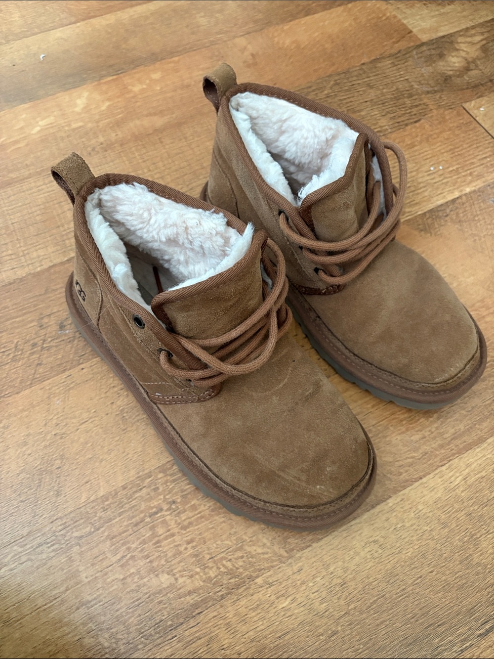 UGG Kids Chestnut Suede Shearling Ankle Boots